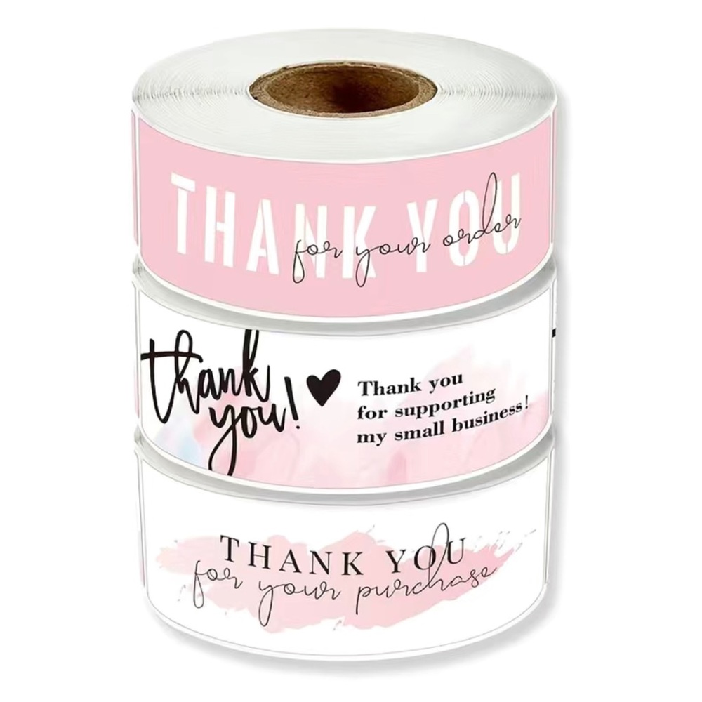 Bundle: 120pcs,Thank You Sticker,Label for Small Business + 500pcs sticker roll